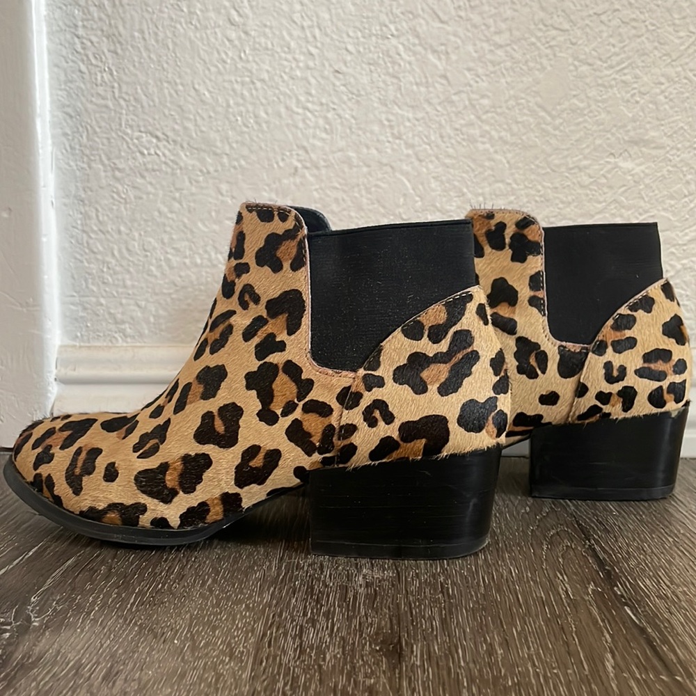 Steve Madden Leopard Print Cow Hair Booties